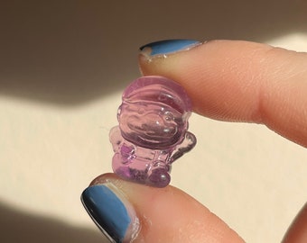 Italiaanse loodgieterssnijwerk regenboogfluoriet | Minikristallen beeldje | Gamercadeau | Zakkristallen totem | Verzamelobject gepolijst fluoriet