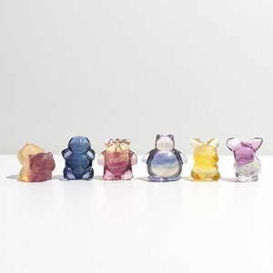 Animal Pal Rainbow Fluorite Crystal Collection, crystal figures, carved crystals, rainbow fluorite stone, gemstone animals, crystal set