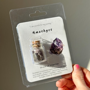 Amethyst Crystal Chip Jar, Purple Healing Crystals, Amethyst Chips, Crystal Decor, Spiritual Gift, Crystal Jar for Calm, Peace and Intuition