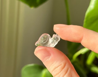 Mini Rainbow Fluorite Snail Carving | Cute Crystal Animal Figurine | Small Fluorite Snail | Healing Stone Gift | Crystal Collectible