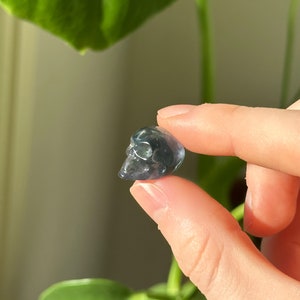 Rainbow Fluorite Skull Carving | Mini Crystal Skull Figurine | Healing Stone for Focus & Clarity | Third Eye Chakra | Witchy Crystal Gift
