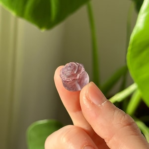 Cute crystal rose, rainbow fluorite, mini crystal carving, mini fluorite crystal, pocketstone, crystal-for love, Crystal gift, Healing stone
