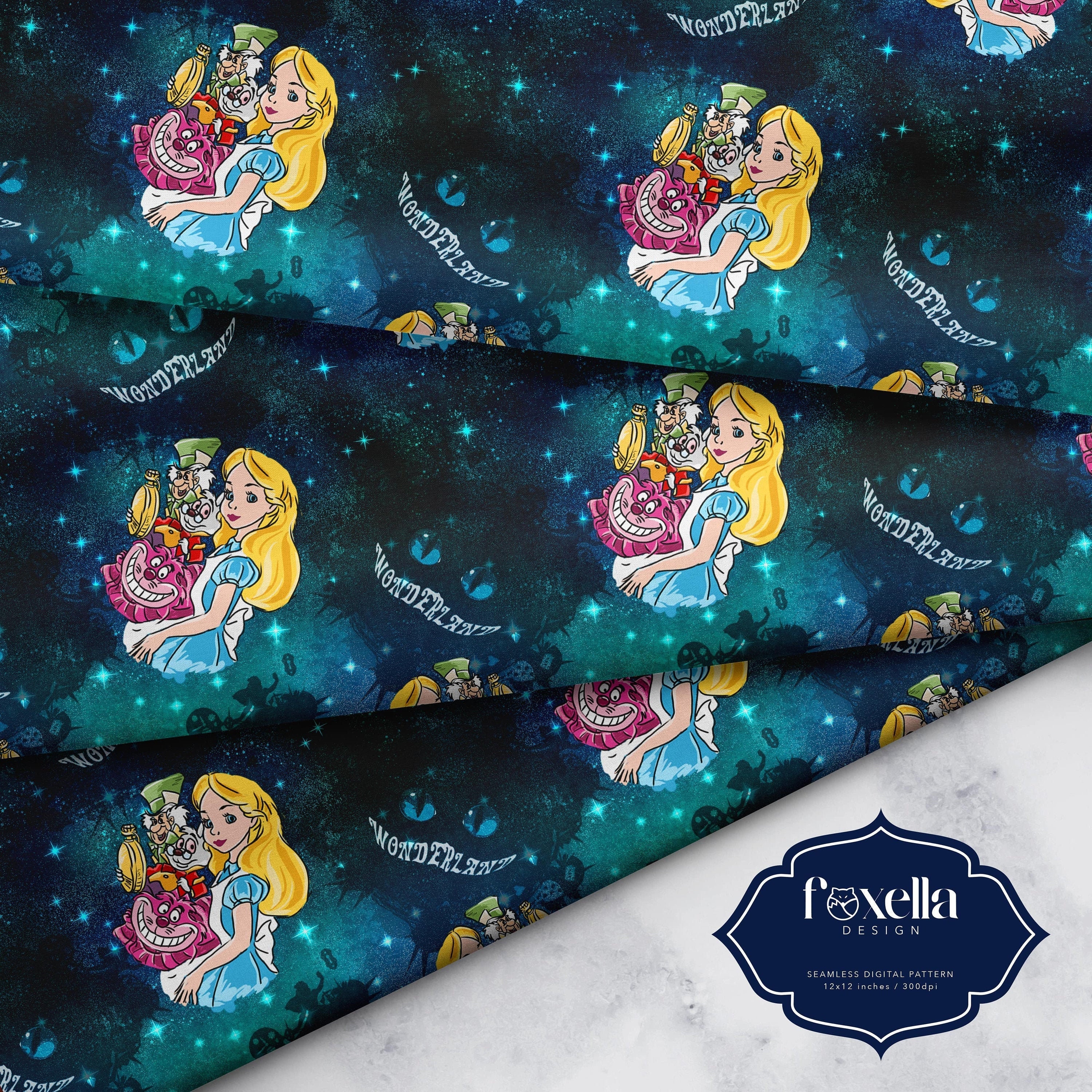 Digital papers seamless patterns wonderland