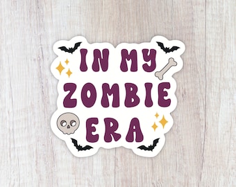 Zombie Sticker, Waterproof Glossy Vinyl, Halloween Decal