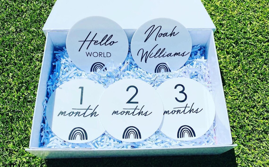 Acrylic Baby Milestone Discs Baby Milestones Newborn Baby Etsy