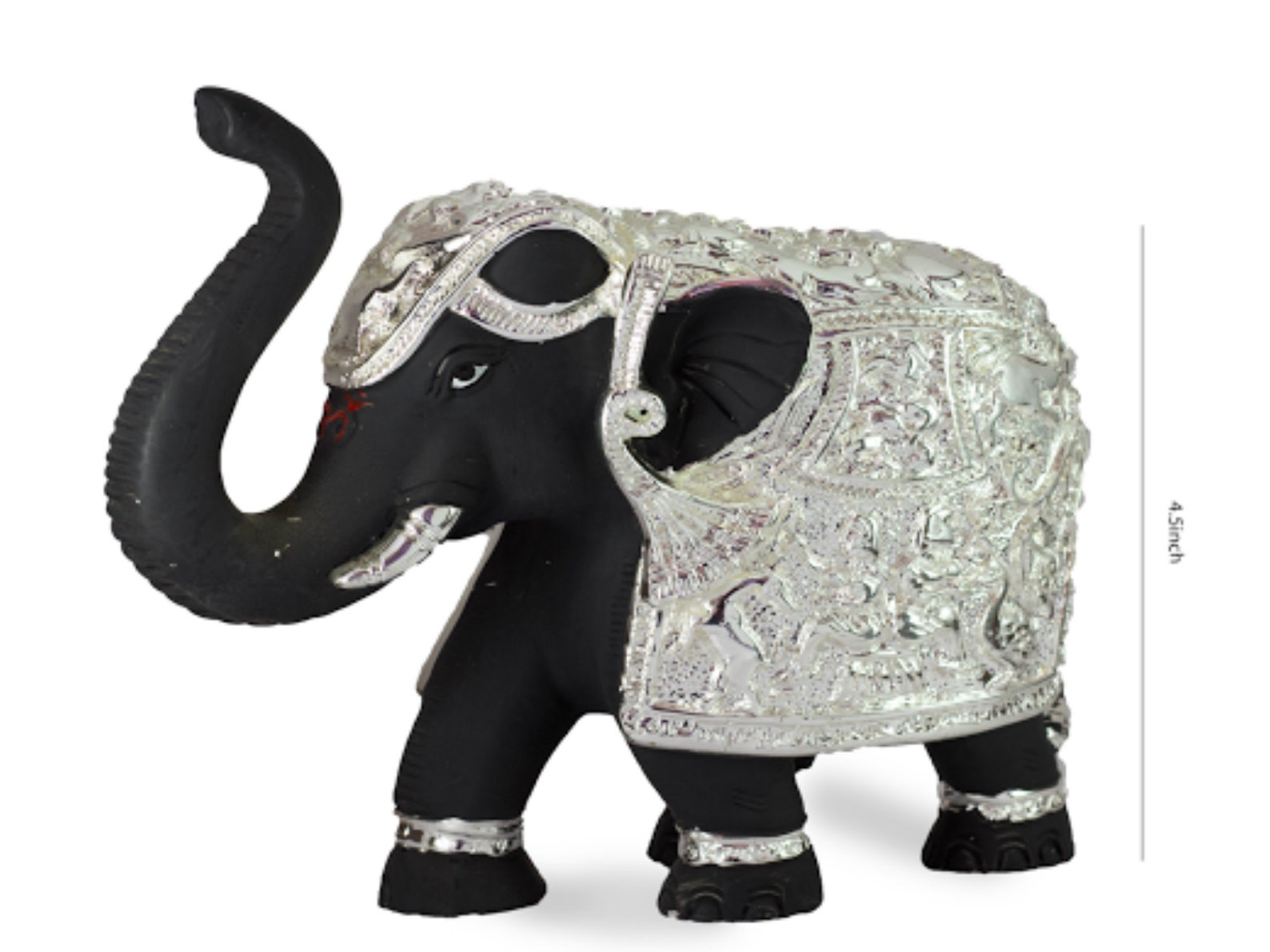 Sliver plated Resin black elephant hand carved elephant Etsy