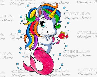 Unicorn Mermaid Mermicorn Funny Girls Women Rainbow Gifts, Png Unicorn Mermaid.