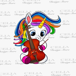 Unicorn play  a violin, PNG File, Sublimation Design, unicorn Digital Download, Camping Designs Downloads