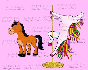 Cute Unicorn Pole Dance Png, unicorn design Funny  Unicorn sublimation designs.