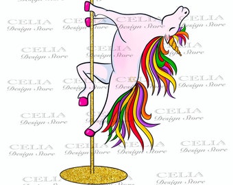 Unicorn pole dance, unicorn Digital Download funny unicorn png design