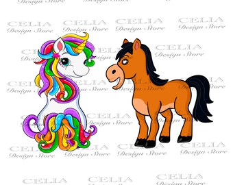 Cute Unicorn with Horse Png file, funny unicorn  PNG File, Sublimation Design, Digital Download,  Designs Downloads
