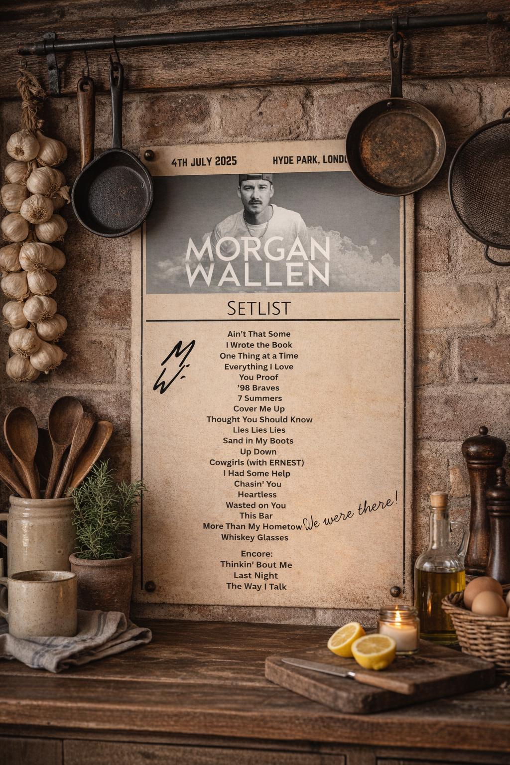 Discover Wallen Western Hyde Park Setlist Poster