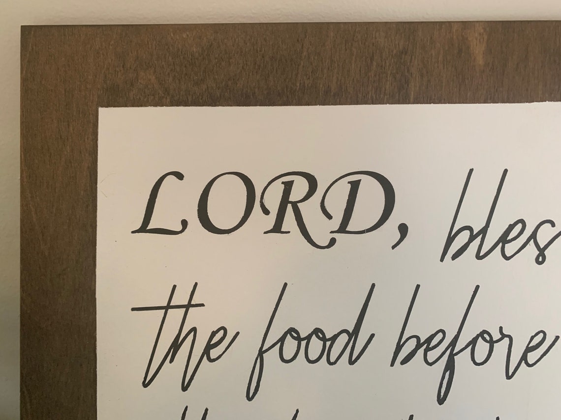 Wood wall decor Lord bless the food before us wood sign Etsy