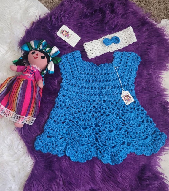 white christmas dresses Light Blue Hand Crochet Dress – Alejandra Alonso Rojas main image 0