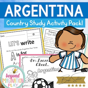 DELUXE Argentinien Country Studie * BEST SELLER * Verständnis, Aktivitäten + Play Pretend | Sofortiger digitaler Download