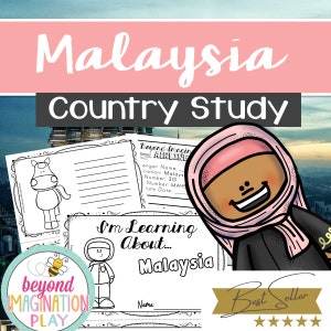 以下が含まれることがあります： マレーシアについて学ぶための印刷可能な国別学習活動パック。このパックには、馬の塗り絵、印刷可能な搭乗券、印刷可能な「マレーシアについて学んでいます...」というテキストのページ、名前を書くための印刷可能なページが含まれています。このパックには、「Beyond Imagination Play」というテキストの蜂のロゴも含まれています。