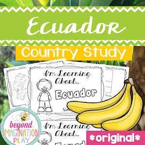 Ecuador Arbeitsblätter | Druckbare Geographie lustige Aktivitäten für Kinder | Grundschule Sozialkunde | Sofortiger digitaler Download Spaß