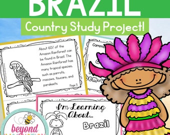 Estudo ORIGINAL do Brasil | Download Digital Instantâneo | Atividade para impressão para crianças | Aprendizagem escolar em casa