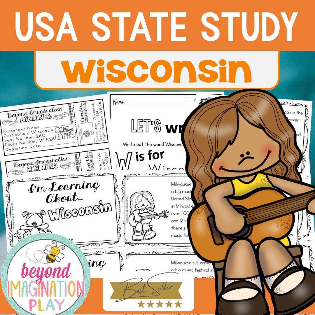 50 States Project | Wisconsin Facts Activities Worksheets Reading ...