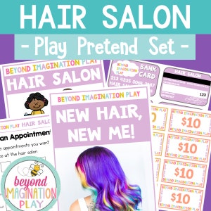 Hair Salon Play Pretend Printables | Instant Digital Download | Dramatic Play | Role Play Fun for Kids | Perfect for At Home Play