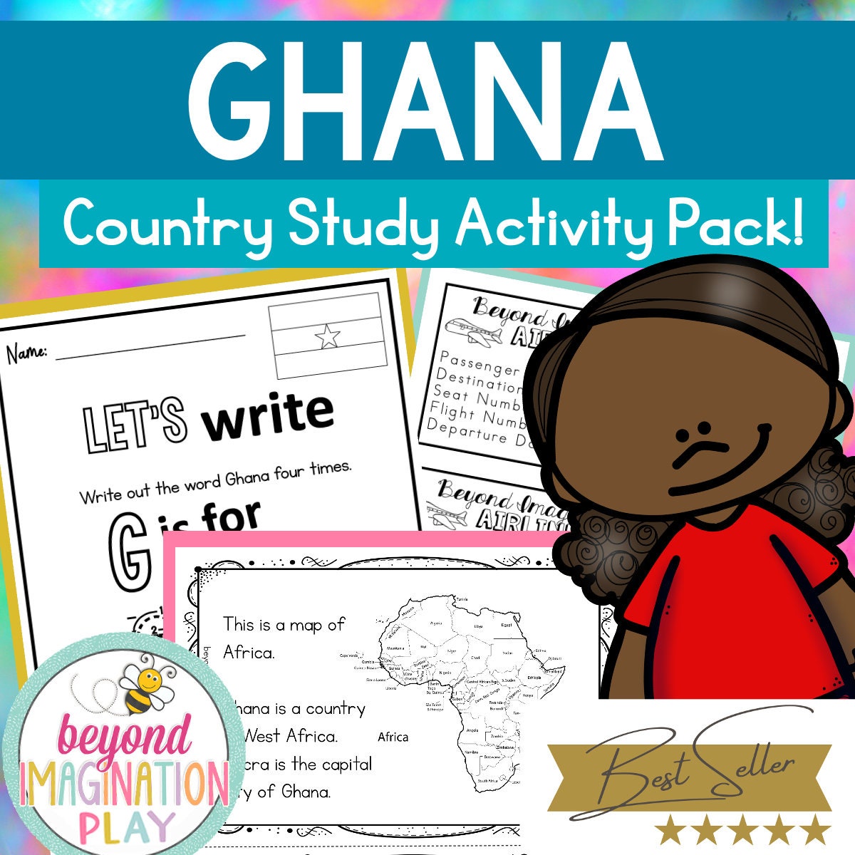 Ghana Country Study *BEST SELLER* Comprehension, Activities + Play Pretend | Instant Digital Download