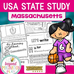 Project in 50 staten | Feiten in Massachusetts Activiteiten werkbladen Begrijpend lezen