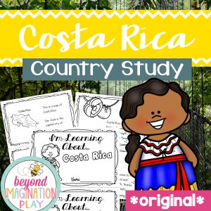 ORIGINAL Costa Rica Country Study | Instant Digital Download | Printable Activity for Kids | Homeschool Learning