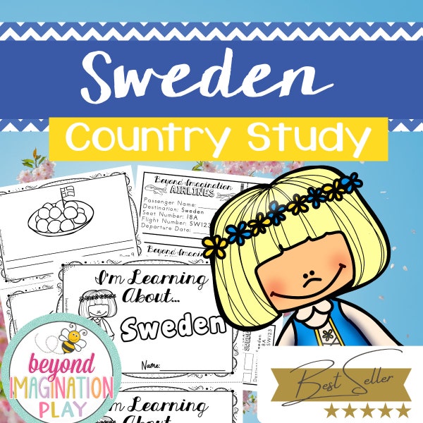 Sweden Country Study *BEST SELLER* Comprehension, Activities + Play Pretend | Instant Digital Download