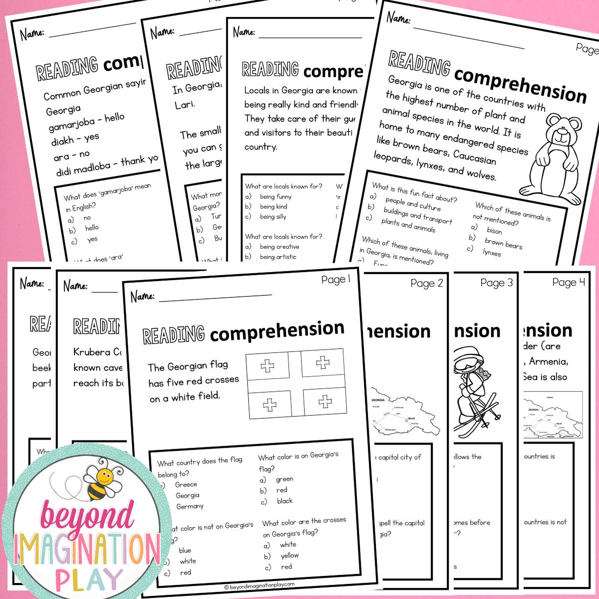 Georgia Country Study Worksheets | Printable Geography Fun Activities ...