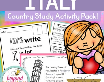 Value Bundle Italy Country Study *BEST SELLER* Comprehension, Activities + Play Pretend | Instant Digital Download