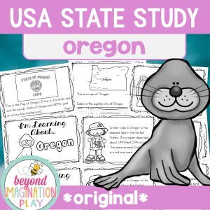 Oregon State Studie Arbeitsblätter | 50 Staaten Aktivitäten für Kinder | Geographie Printables | Leseverstehen | Wissenswertes | US Geographie