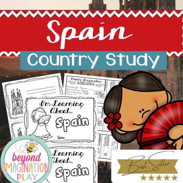 Spain Country Study *BEST SELLER* Comprehension, Activities + Play Pretend | Instant Digital Download