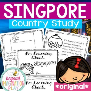 Singapore Country Study Worksheets | Printable Geography Fun Activities for Kids | Homeschool Social Studies | Instant Digital Download Fun