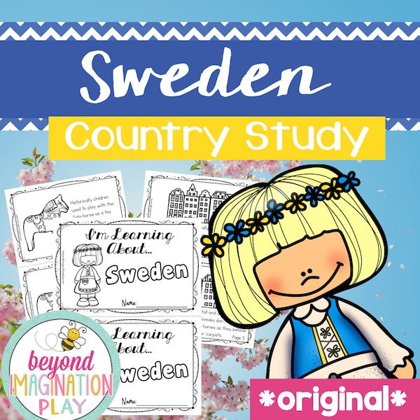 ORIGINAL Sweden Country Study | Instant Digital Download | Printable Activity for Kids | Homeschool Learning