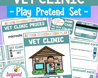 Imprimibles para jugar en la clínica veterinaria / Descarga digital instantánea / Juego dramático / Juego de roles divertido para niños / Perfecto para jugar en casa
