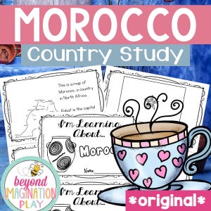 Hojas de trabajo para estudiar el país de Marruecos / Actividades divertidas de geografía imprimibles para niños / Estudios sociales para la educación en casa / Descarga digital instantánea divertida