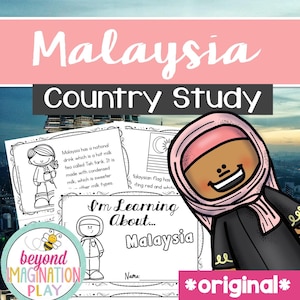 Malaysia Country Study Worksheets | Printable Geography Fun Activities for Kids | Homeschool Social Studies | Instant Digital Download Fun