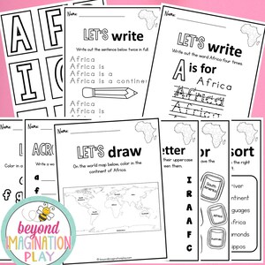 Deluxe Africa Continent Study Instant Digital Download Printable Activity for Kids image 5