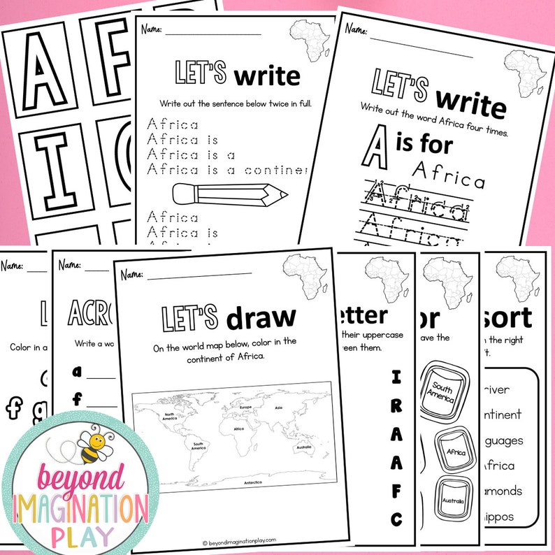 Deluxe Africa Continent Study Instant Digital Download Printable Activity for Kids image 5