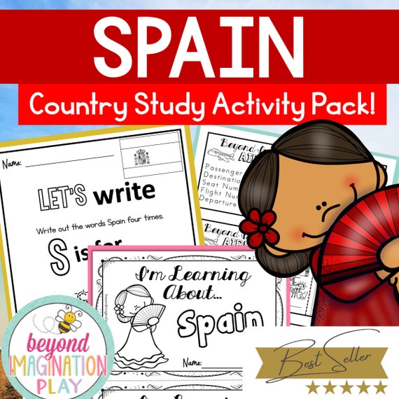 Spain Country Study *BEST SELLER* Comprehension, Activities + Play Pretend | Instant Digital Download