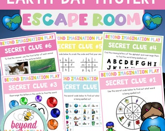 Earth Day Escape Room | Instant Digital Download | 4 year - 8 year olds | suited for ELA | Earth Day Activities | Games | Crack the Code