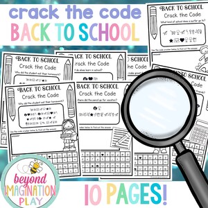 Back to School Crack the Code Beginn des Jahres Aktivitäten No Prep Printable | Aktivitäten in der ersten Woche | Sofortiger digitaler Download