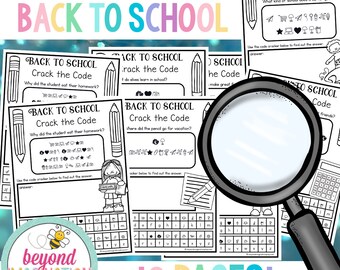 Back to School Crack the Code Activity | Printable First Week Fun (Digital Download)