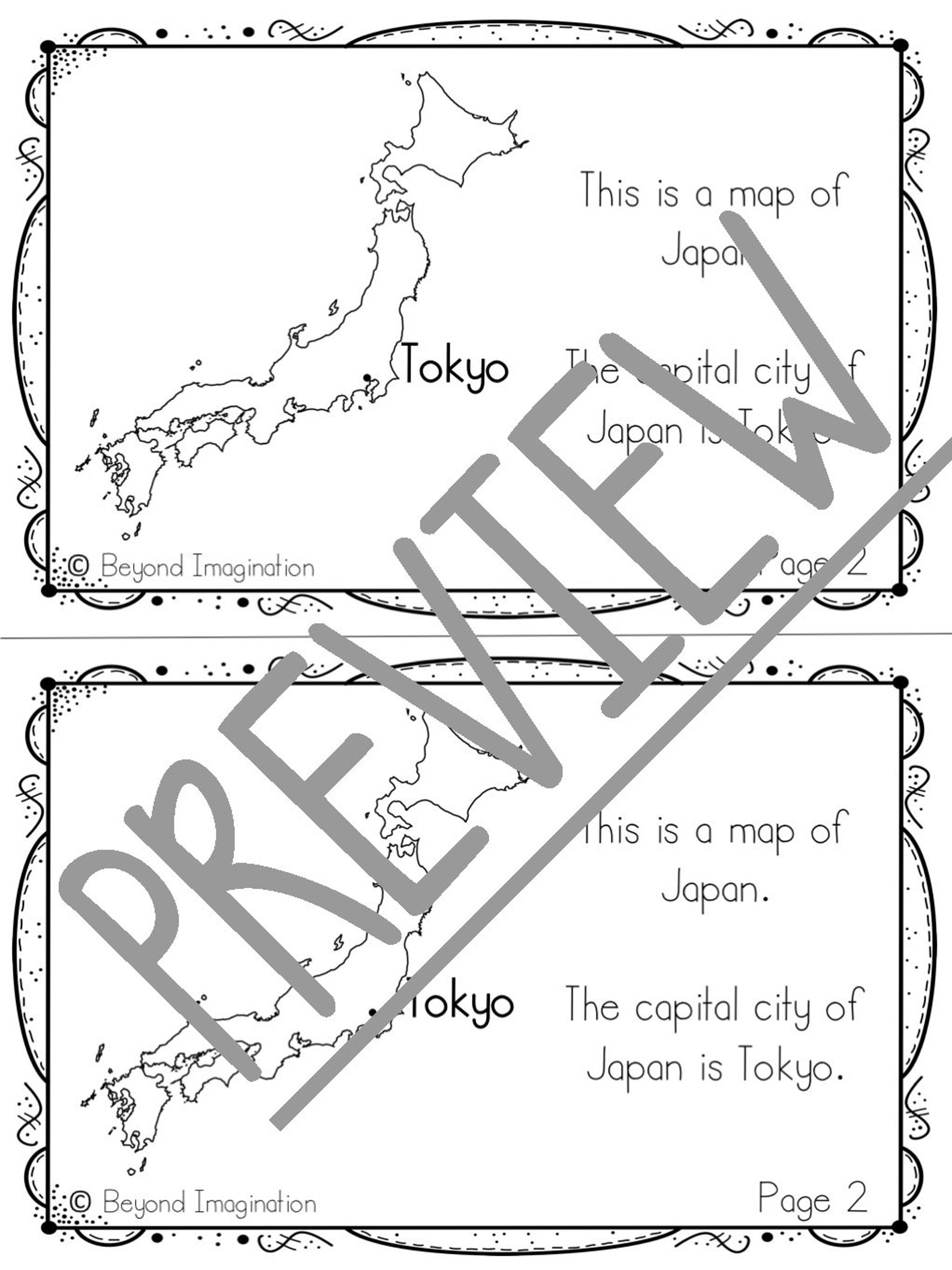 Japan Country Study Fun Facts Play Pretend Boarding Passes Etsy