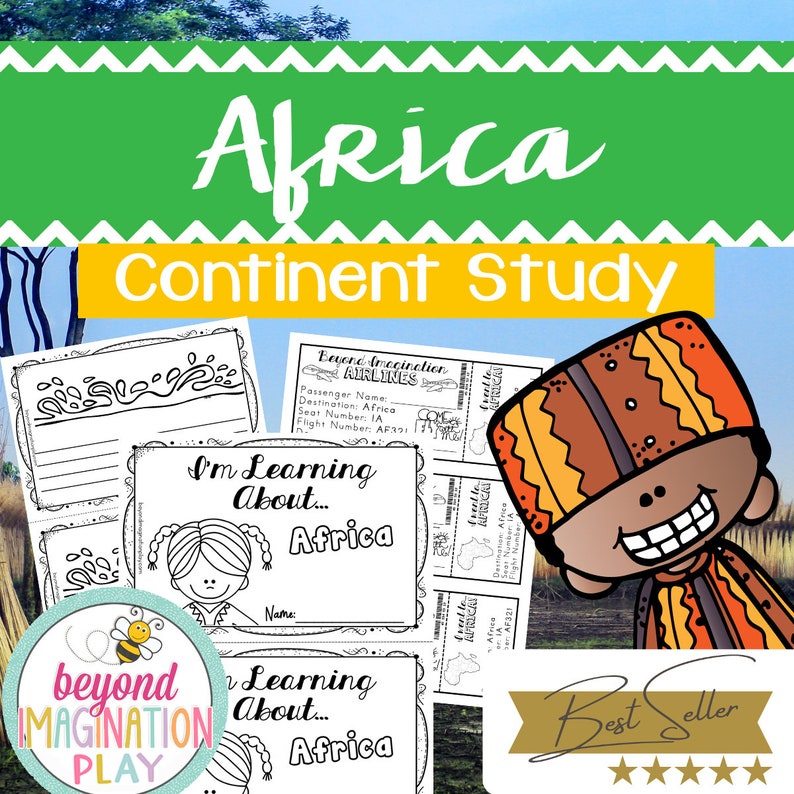 Deluxe Africa Continent Study Instant Digital Download Printable Activity for Kids image 1