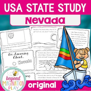 Studiewerkbladen staat Nevada | Activiteiten voor kinderen in 50 staten | Afdrukbare geografieën | Begrijpend lezen | Leuke weetjes | Amerikaanse geografie