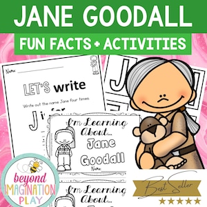 Jane Goodall Biography *BEST SELLER* Reading Comprehension. Sheets + Fun Activities Instant Digital Download