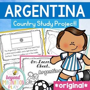 ORIGINEEL Landenonderzoek Argentinië | Directe digitale download | Afdrukbare activiteit voor kinderen | Thuisonderwijs