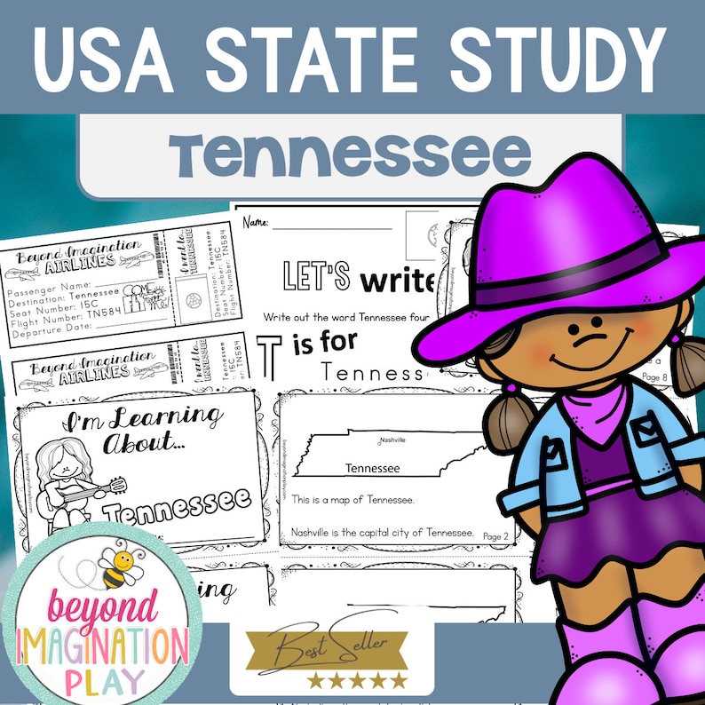50 States Project | Tennessee Facts Activities Worksheets Reading ...