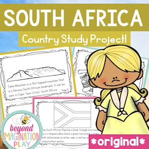 ORIGINEEL Landenonderzoek Zuid-Afrika | Directe digitale download | Afdrukbare activiteit voor kinderen | Thuisonderwijs
